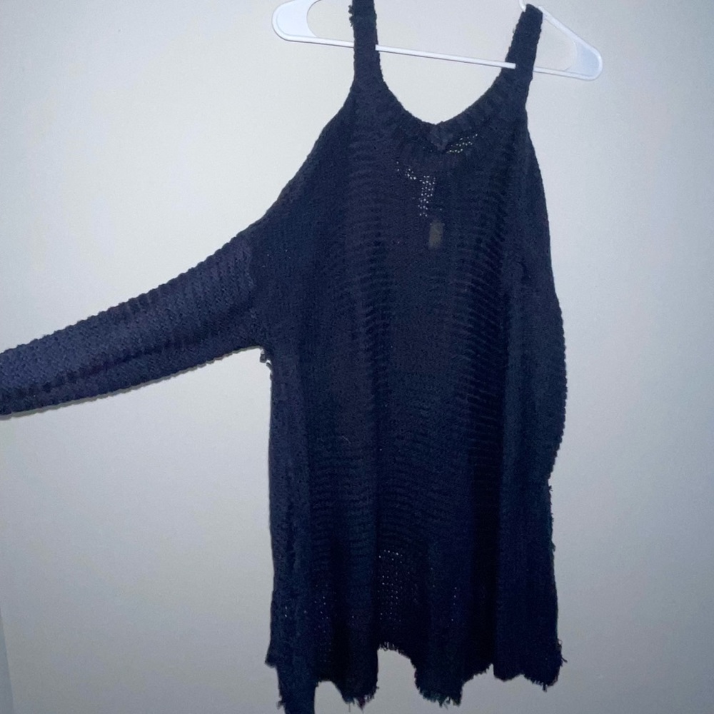 Cold shoulder sweater
